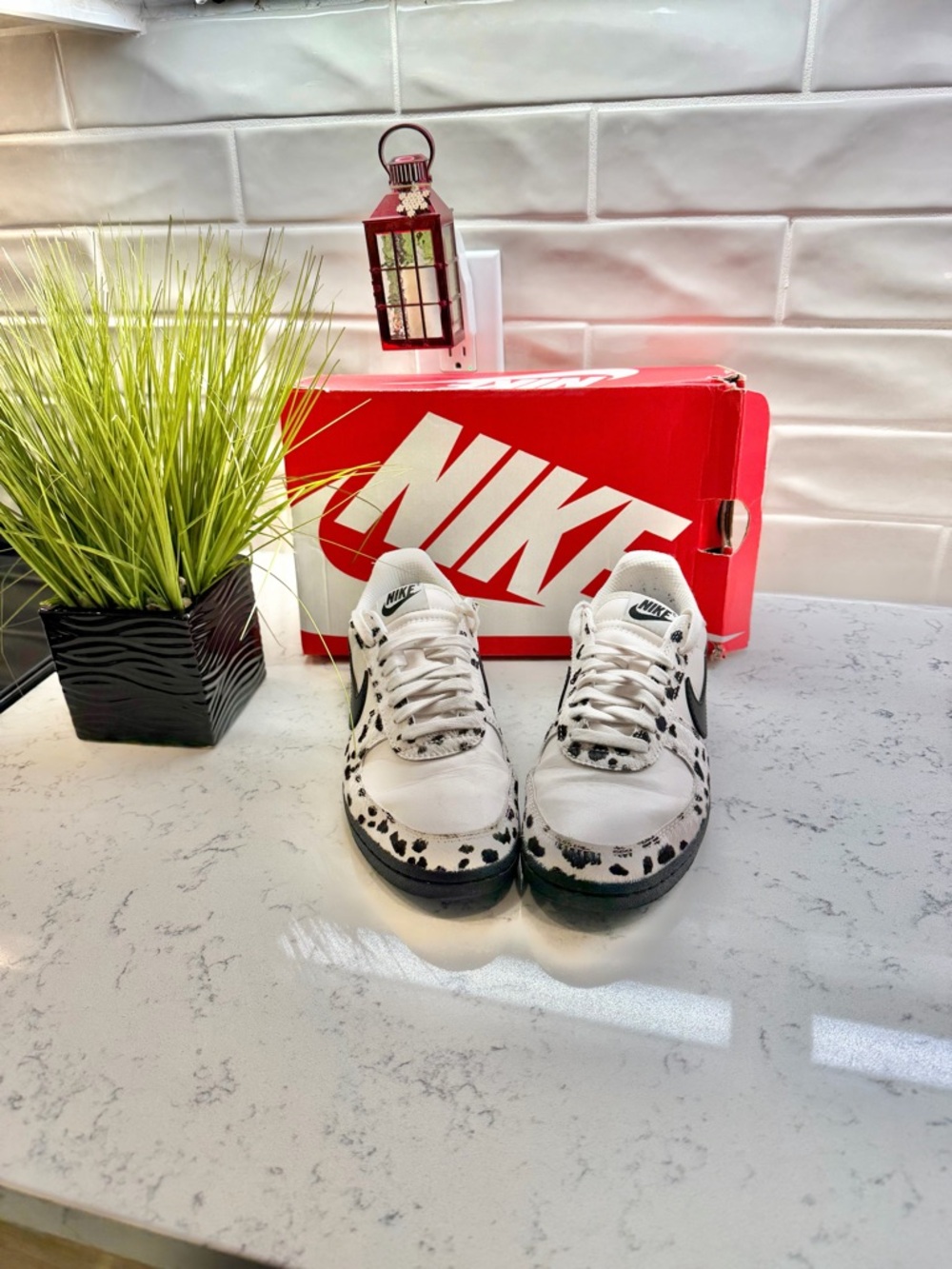 Nike Women Field General White & Black Spots  Low Top Sneakers